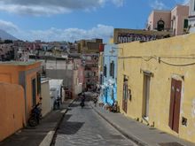 Neither. This is Procida, one of the most picturesque places in all of Italy. Campania at its colorful best.