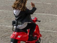 Little darling waves during her ride.
*Next:  the local fishing culture in Cetara.