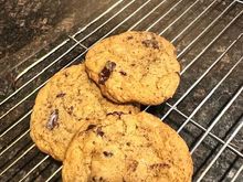 Oatmeal, chocolate chunks and sour cherries.