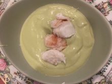 Avocado soup and salmon both big hits and everyone enjoyed a lot.
Today, leftovers.