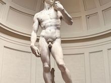 Michelangelo portrays David as a muscular young man