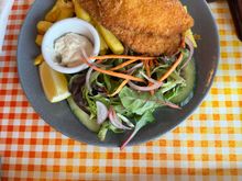 My very delicious fish and chips in Port Fairy.