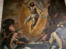 A painting inside the church