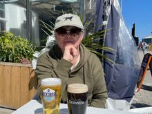 Moi. I never wear a cap. Every pic he took of me had my hair standing up in the wind. So I put on his, which he had lost an hour before. It blew right off his head and he didn’t even realize it. We had to go back and find it. It may or may not have been run over.