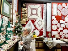 Belgium is of course also famous for its lace. This shop makes fine lace for the royal family.