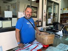 ADELFIA SOP FOR SEAFOOD AND SICILIANN FOODS IN MARZAMEMI.  Surprisingly, the town was all but deserted at 3:30pm on a Monday, US Labor Day.