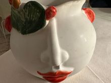 Carafes for house wine are crafted by a Palermitana who lives and works on the isolated Aeolian Island of Fillicidi for half the year.  No cars on that island!