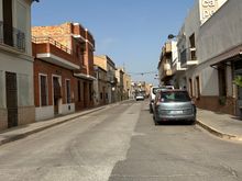 Main Street of Alqueria la Roca, Meliana, with Ca Pepico at right