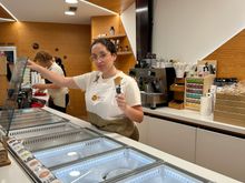 Interior of BICO heladeria, in the center of Santiago's old quarter; a large cup with two flavors costs 3.30 euro
