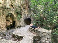 Here is another ancient ruin, me after a 5 hour, 11km hike, up and down the mountainside