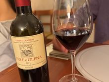 Enjoying Chianti wine!