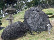 Interesting stones; each grouping had a little wooden sign which explained (in Japanese characters) the significance of the stones
