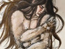 This is the beginning of an oil painting she is working on now. It is her first try with oils. 