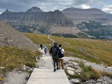 The boardwalk of the Hidden lake overlook trail