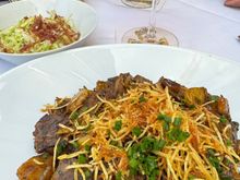 My dinner was very tasty but very heavy. 