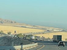 Coming down the Grapevine. Most people think the Grapevine is from Santa Clarita down to the San Joaquin Valley but it's actually about a 7 mile stretch,  from Ft. Tejon to the bottom. It used to be covered in "grapevines"