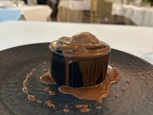 Also exquisite times ten.   Chocolate souffle with caramel ice cream.   Marvelous dinner for about 50 eurp.  