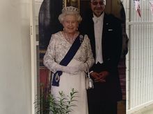  The Queen was very gracious to pose with my husband in the Cotswolds.