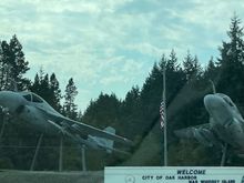 Driving past Nas Whidbey Island.  Hopefully these jets aren't taking off right now.