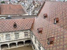 The tiled roof detail 