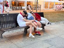 Clean streets, sleepy people. Pampalona