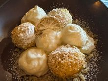 And our outstanding dessert - cottage chese dumplings with lemon sour cream foam