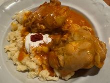 Our last dinner in Budapest - Getto Gulyas- my chicken paprikash