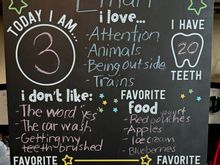 Brittany does one of these blackboards for each birthday. Will serve as a nice chronology as the years go by.
