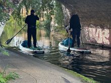 We followed these paddleboarders for a good mile or so