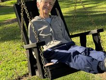 Swinging on her 68th! Percy and Gruezi, she said to say thank you for the birthday wishes.