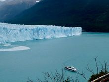 Perspective on height of glacier