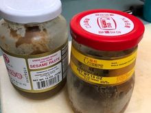 These are the two brands of sesame paste I have in my fridge now. I also will buy the Lan Chi brand.
