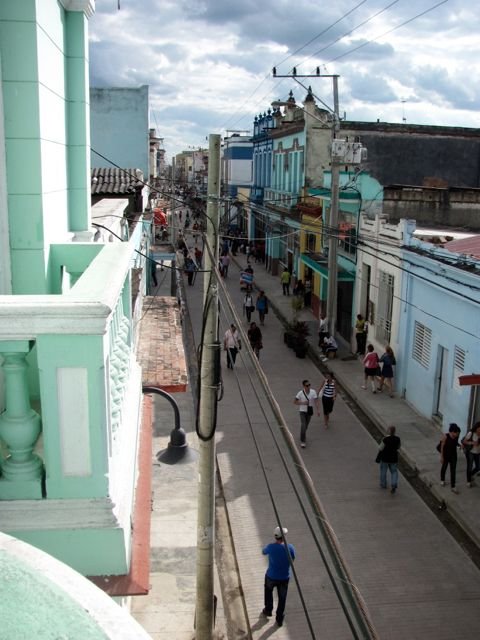 Looking down Calle Rep�blica from hotel 
