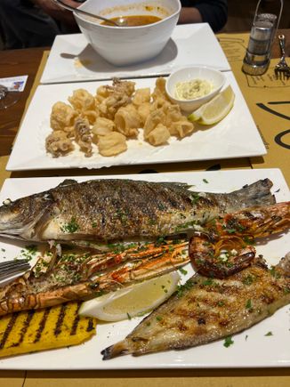 The branzino was good the rest dry. 