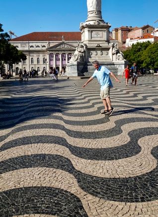 Hard to walk on those uneven Lisbon streets!