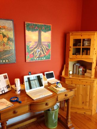 
The small pine cabinet was a gift from my late brother for my first apartment.  