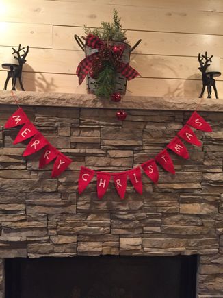 My mantle, waiting for fairy lights to be added.  I love Christmas! 