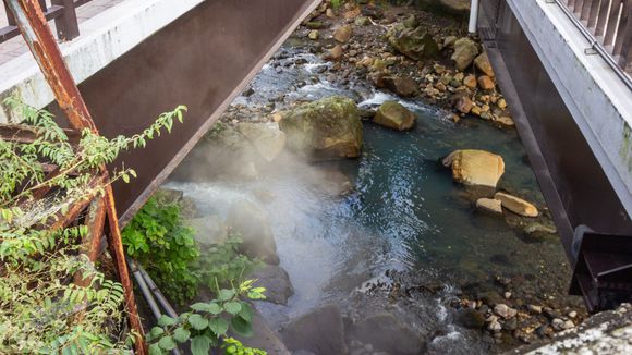 You can see the steam rising up from the water