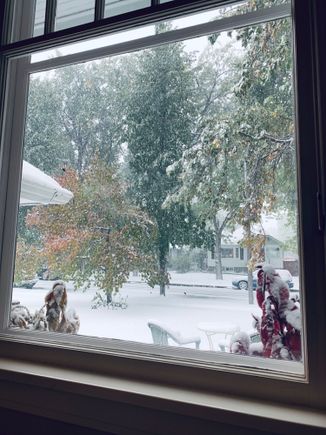 Earlier today...we have a lot more snow now.  