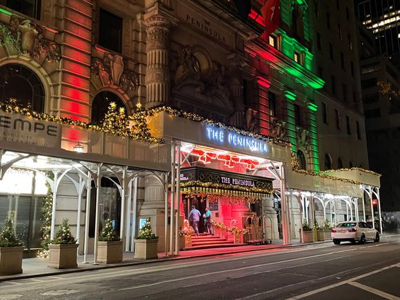 Peninsula entrance. We didn’t stay long - too busy. 