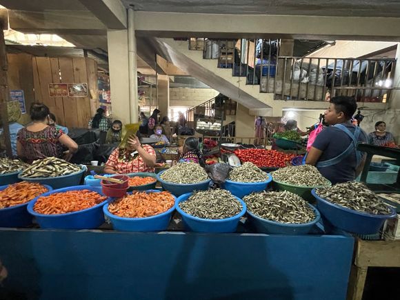 Dried seafood at the market.