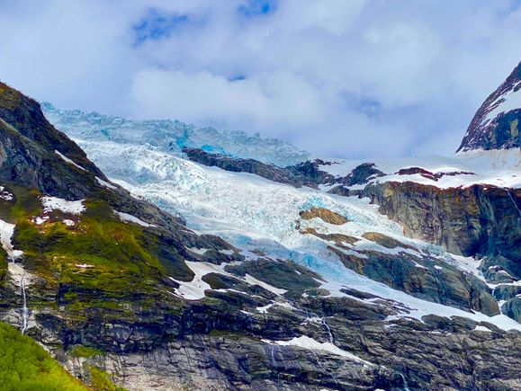 Bøyabreen glacier.  Notice the blue ice!