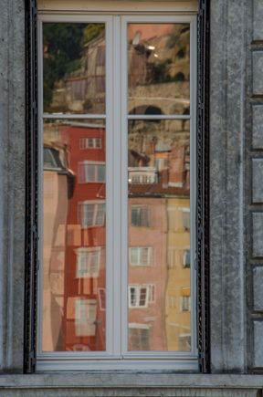 Skinny building reflections.