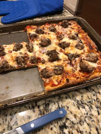 This one had homemade meatballs, bacon, and shallots. I couldn’t get my phone out before the locusts descended.