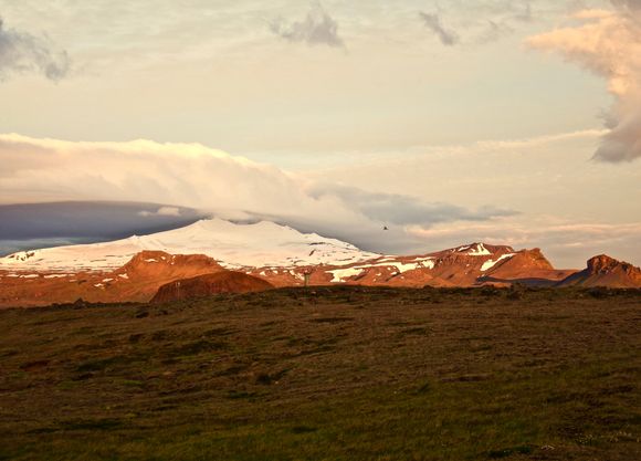 Neither sunrise nor sunset but midnight sun in Rif, Iceland