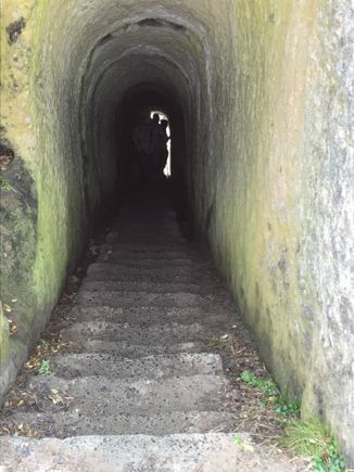 Tunnel to get down to beach. 72 steps.