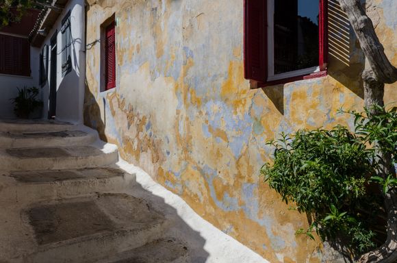 Anafiotika neighbourhood. Built by folks who came to Athens from the tiny island of Anafi in the Cyclades. Name means ''little Anafi'.