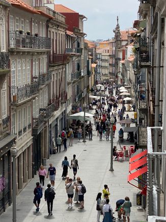 view of Rua das Flores  from our balcony 