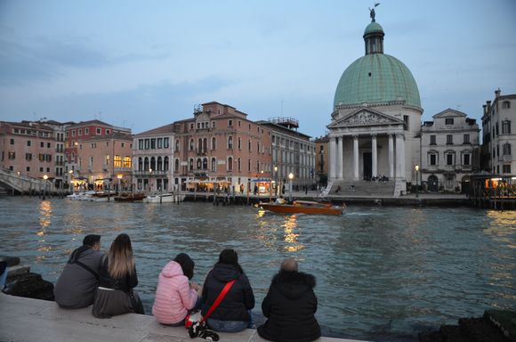 Waiting for the boat at the train station