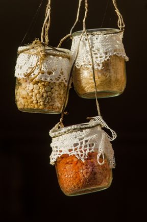 Lentil jar trio.